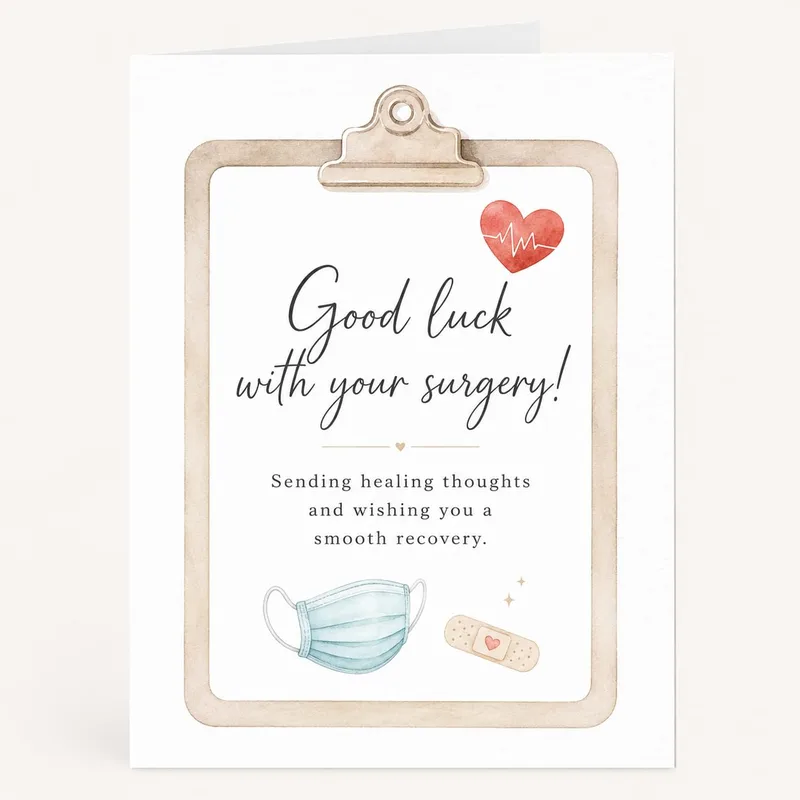 Clipboard Medical Get Well Card for Surgery Support