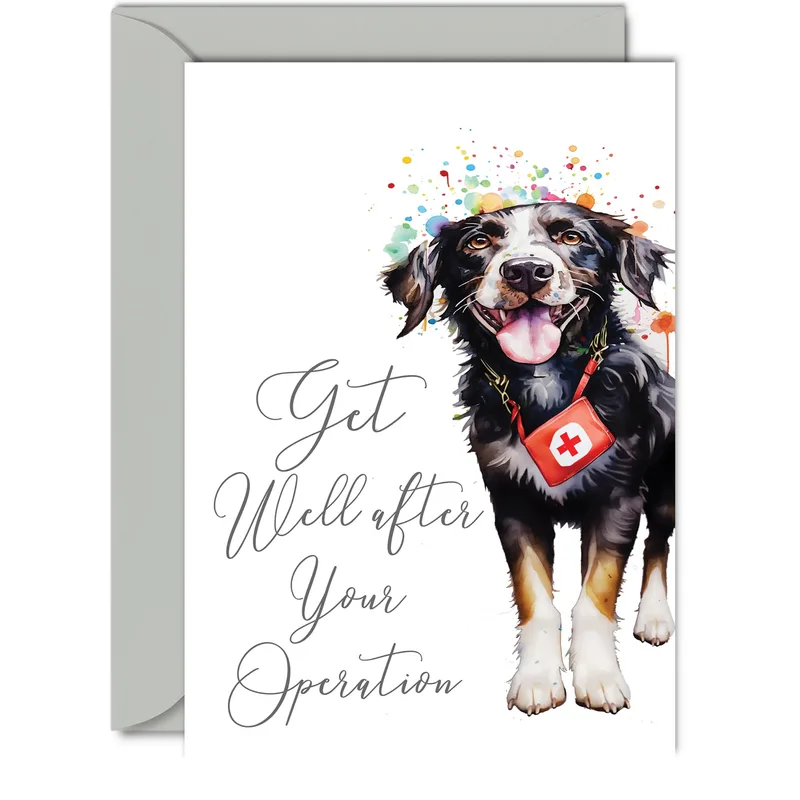 Dog Medical Bag Get Well Card for Surgery Recovery Support
