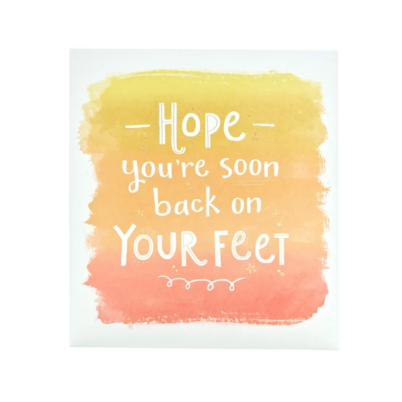 Orange Gradient Get Well Card for Recovery Hope