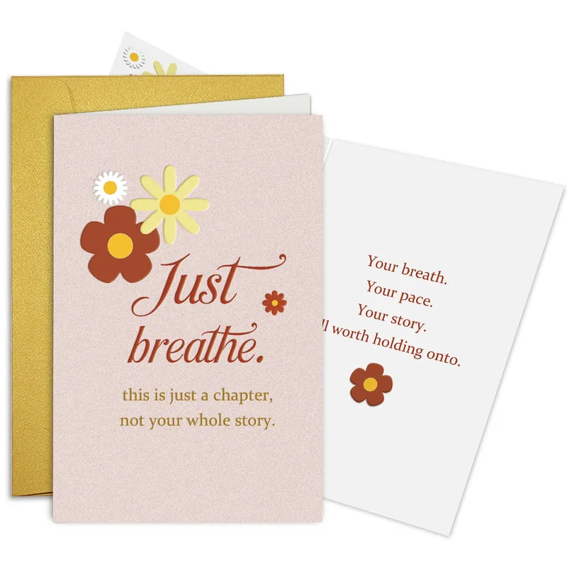 Flowers Gold Envelope Encouragement Card for Recovery and Healing