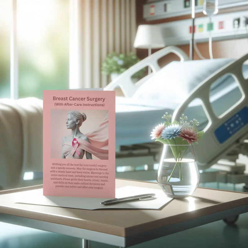 Room Pink Leaflet Cancer Support Card features a mock
