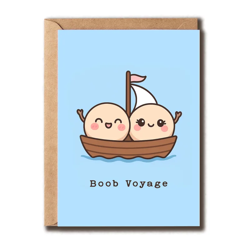 Kawaii Boat Sailing Duo Card for Surgery Recovery Support