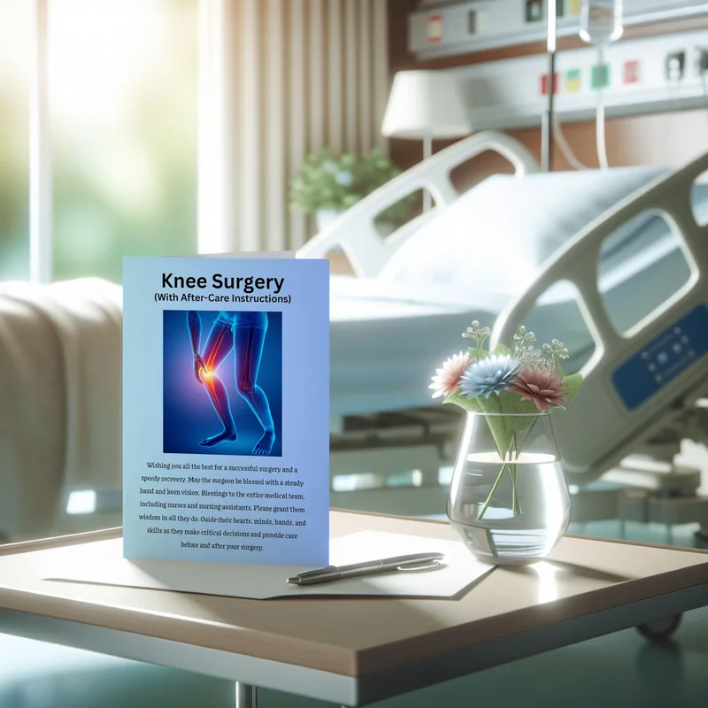 Leaflet Knee Scan Get Well Card for Surgery Recovery