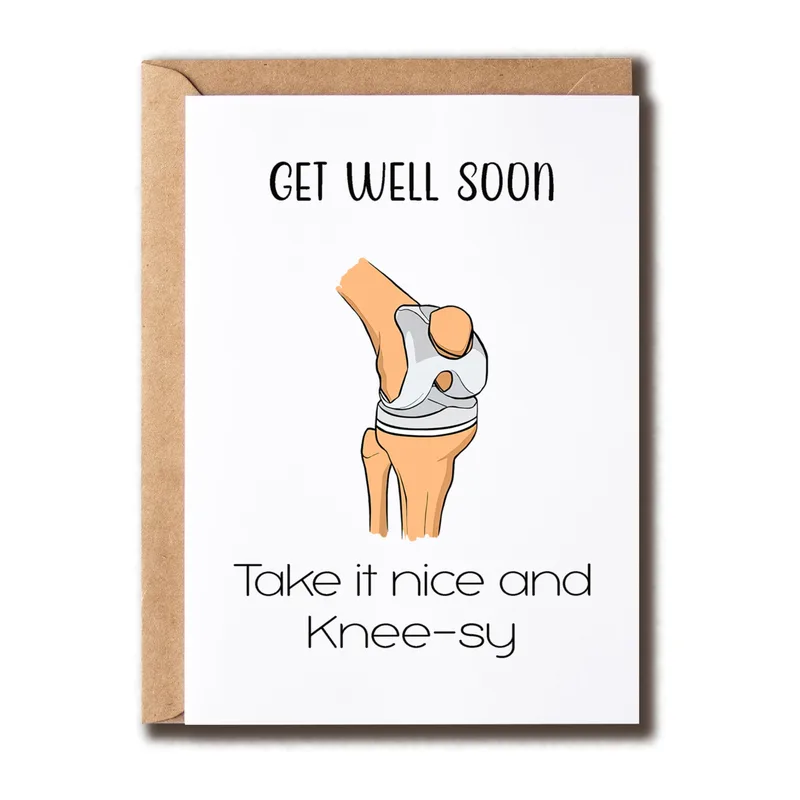 Knee Cream Card Get Well Card for Surgery Recovery Humor