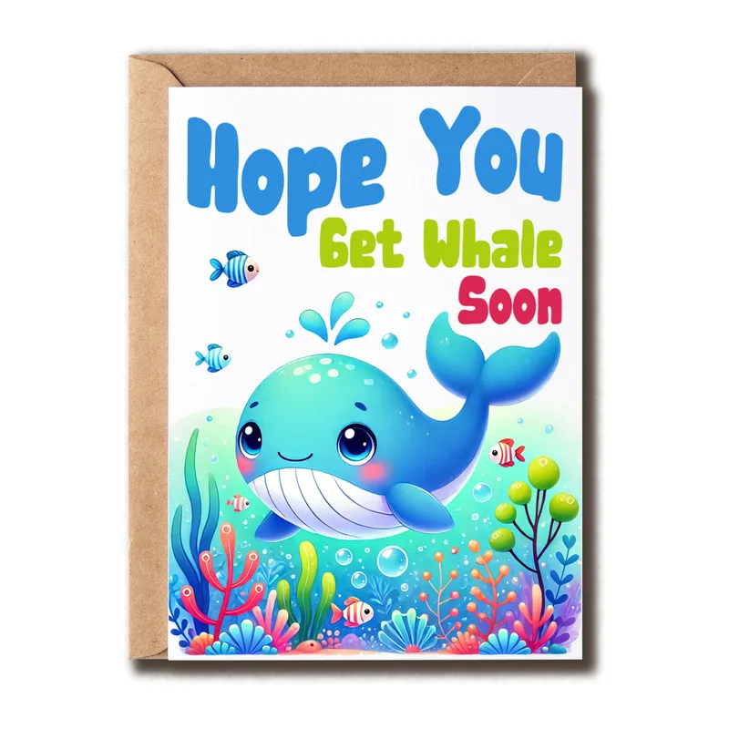 Whale Underwater Scene Get Well Card for a Whalesome Recovery